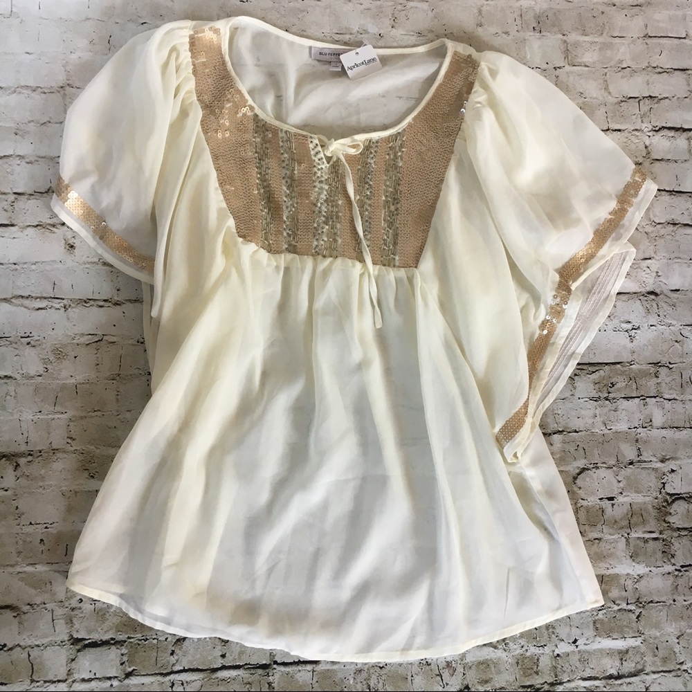 Sheer sequined blouse